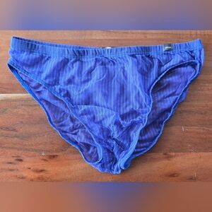 Blue Striped Lace Men's Bikini